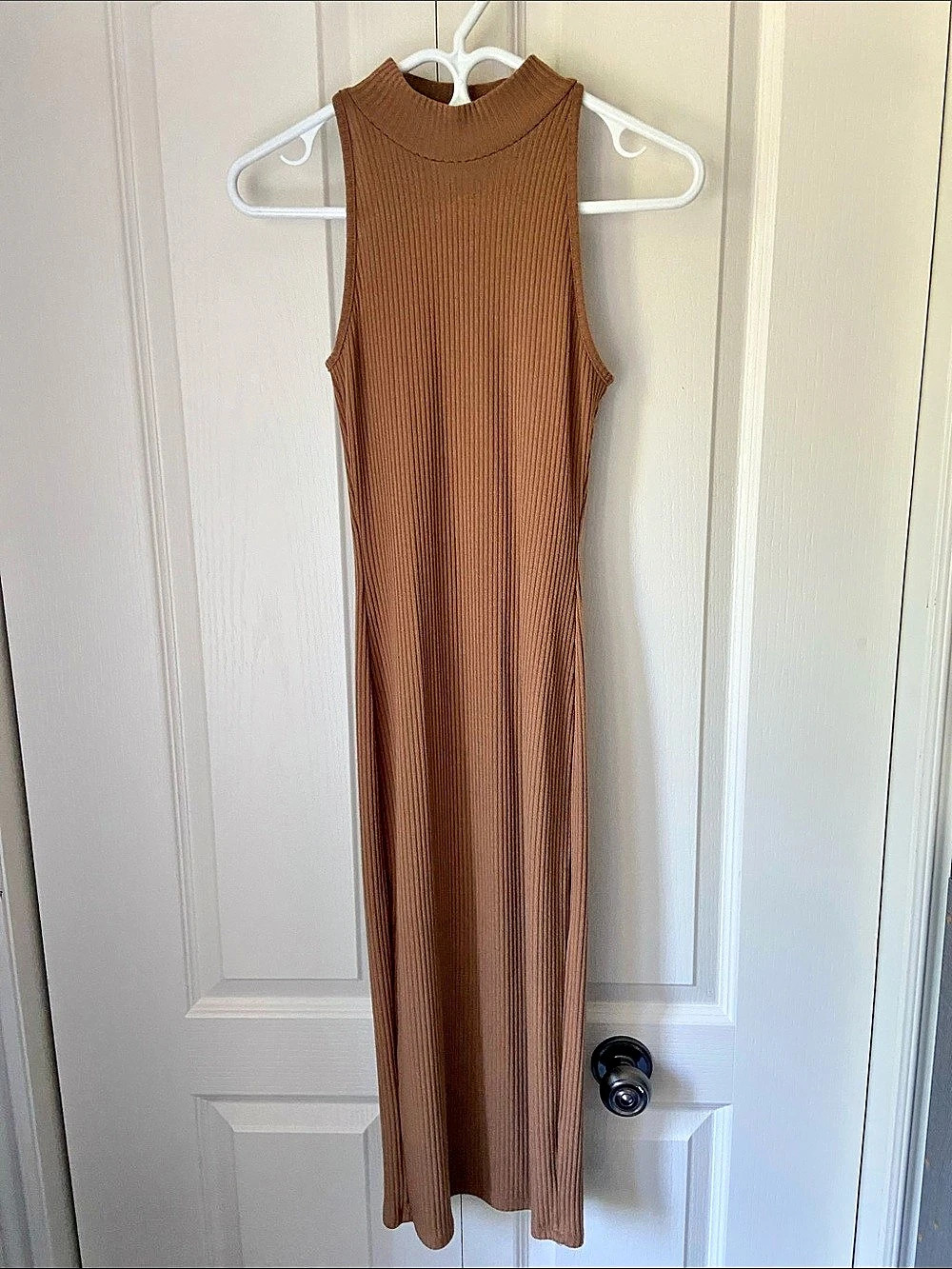 Brown Ribbed Maxi Dress Like New